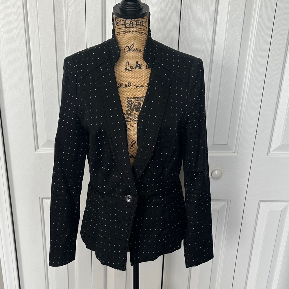 WHBM Black Diamond Dot Pattern Blazer